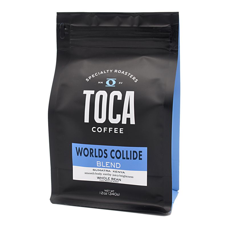 Worlds Collide Blend - smooth body earthy juicy brightness - Kenya Sumatra - TOCA Coffee