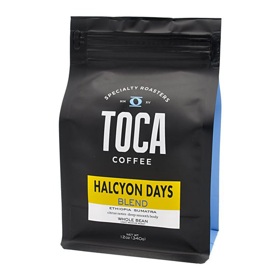 Halcyon Days Blend - citrus notes deep smooth body - Ethiopia Sumatra - TOCA Coffee